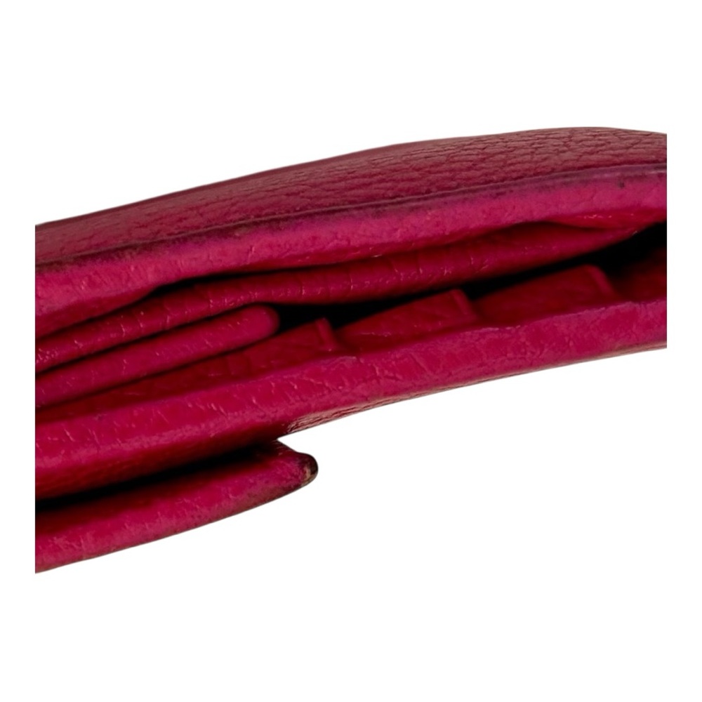 ✨💎GUCCI💎✨MAGENTA PEBBLED LEATHER WALLET W/DUSTY & CHAIN - Picture 2 of 7